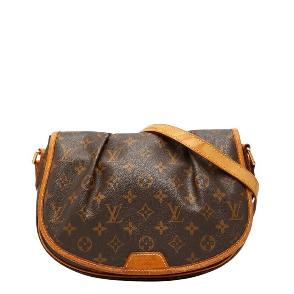 Louis Vuitton Monogram Menilmontant Crossbody Bag Brown Leather